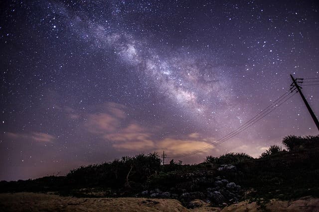 夏の時期に見られる西表島の天の川